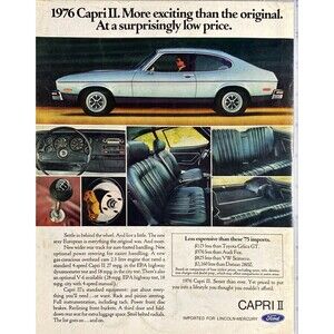 Ford Capri II "More Exciting Than the Original" Vintage Print Ad 1975
